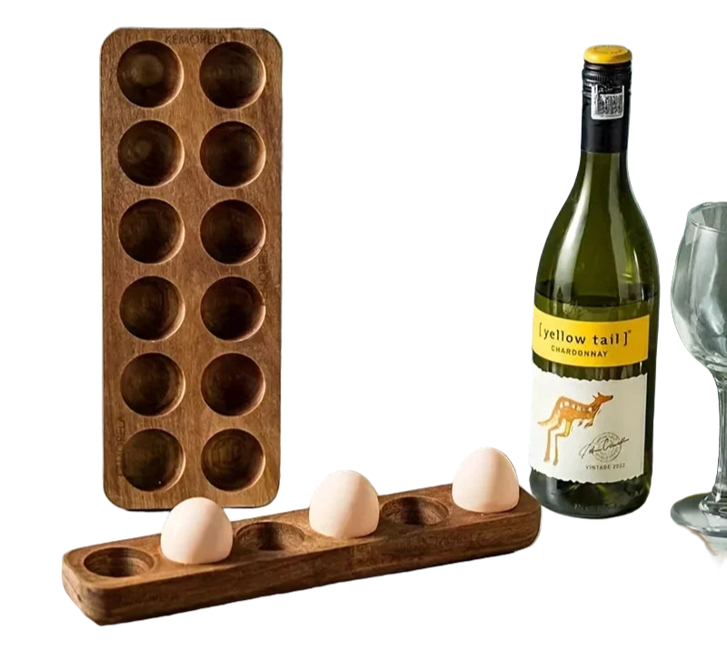 KEMORELA 1PCS Modern Wooden Egg Storage Box 