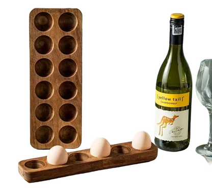 KEMORELA 1PCS Modern Wooden Egg Storage Box 