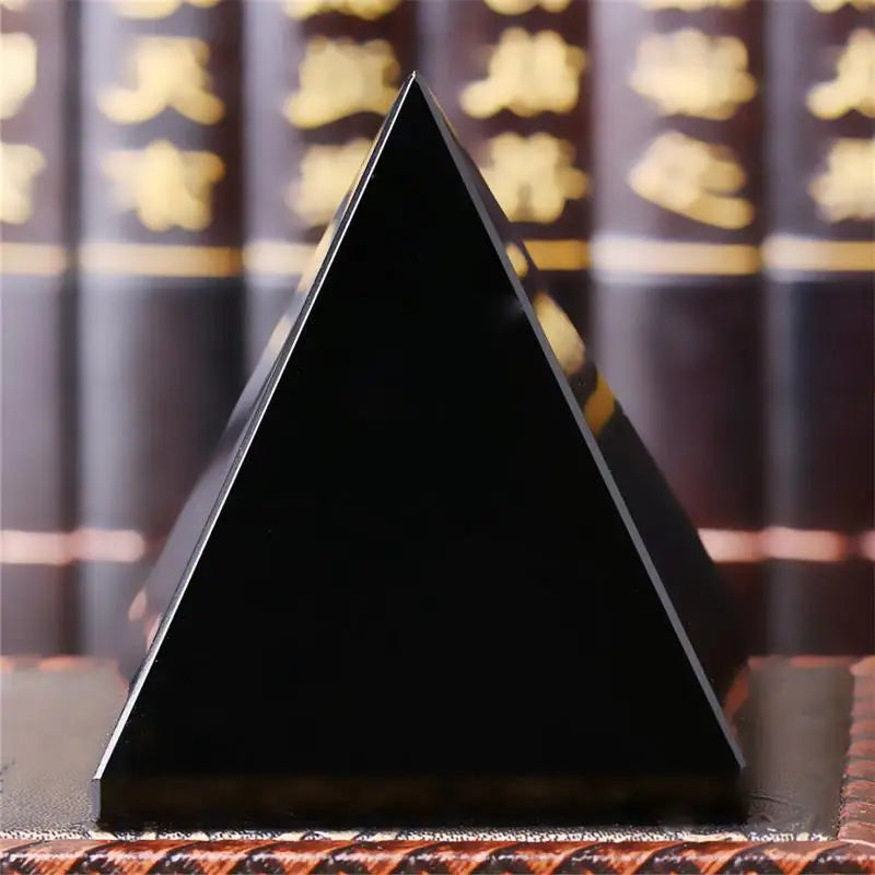 Energy Natural  Black Shungite Crystal Pyramid Tower 