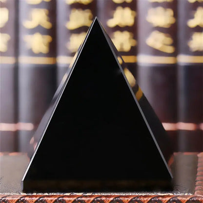 Energy Natural  Black Shungite Crystal Pyramid Tower 