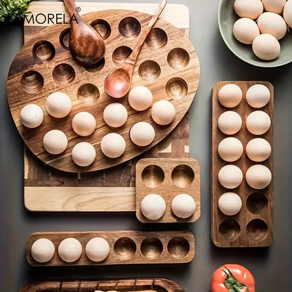 KEMORELA 1PCS Modern Wooden Egg Storage Box 