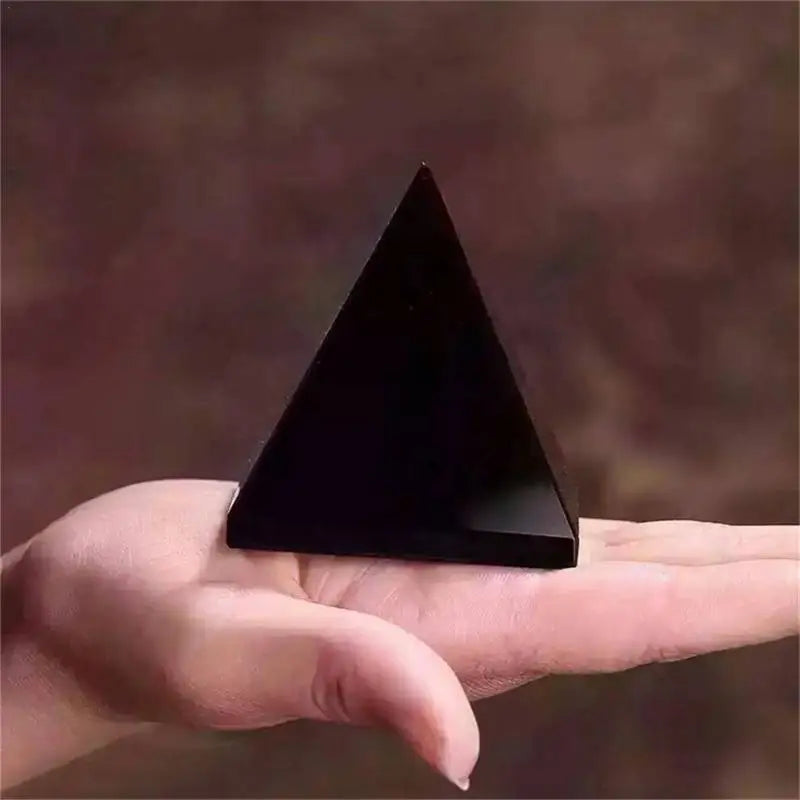 Energy Natural  Black Shungite Crystal Pyramid Tower 