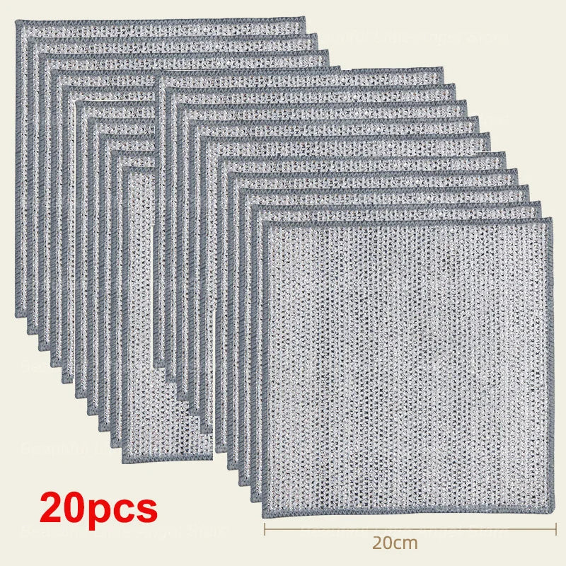 20/5Pcs Thickened Steel Wire Cleaning Cloth Kitchen Towel
