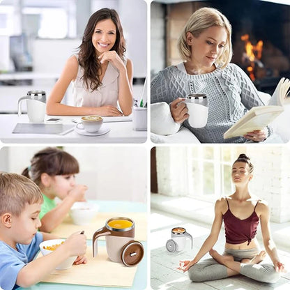 1PC Portable Smart Automatic Magnetic Stirring Cup Rechargeable Stainless Steel Lazy Rotating Mug Stirring Cup Drinking Tools