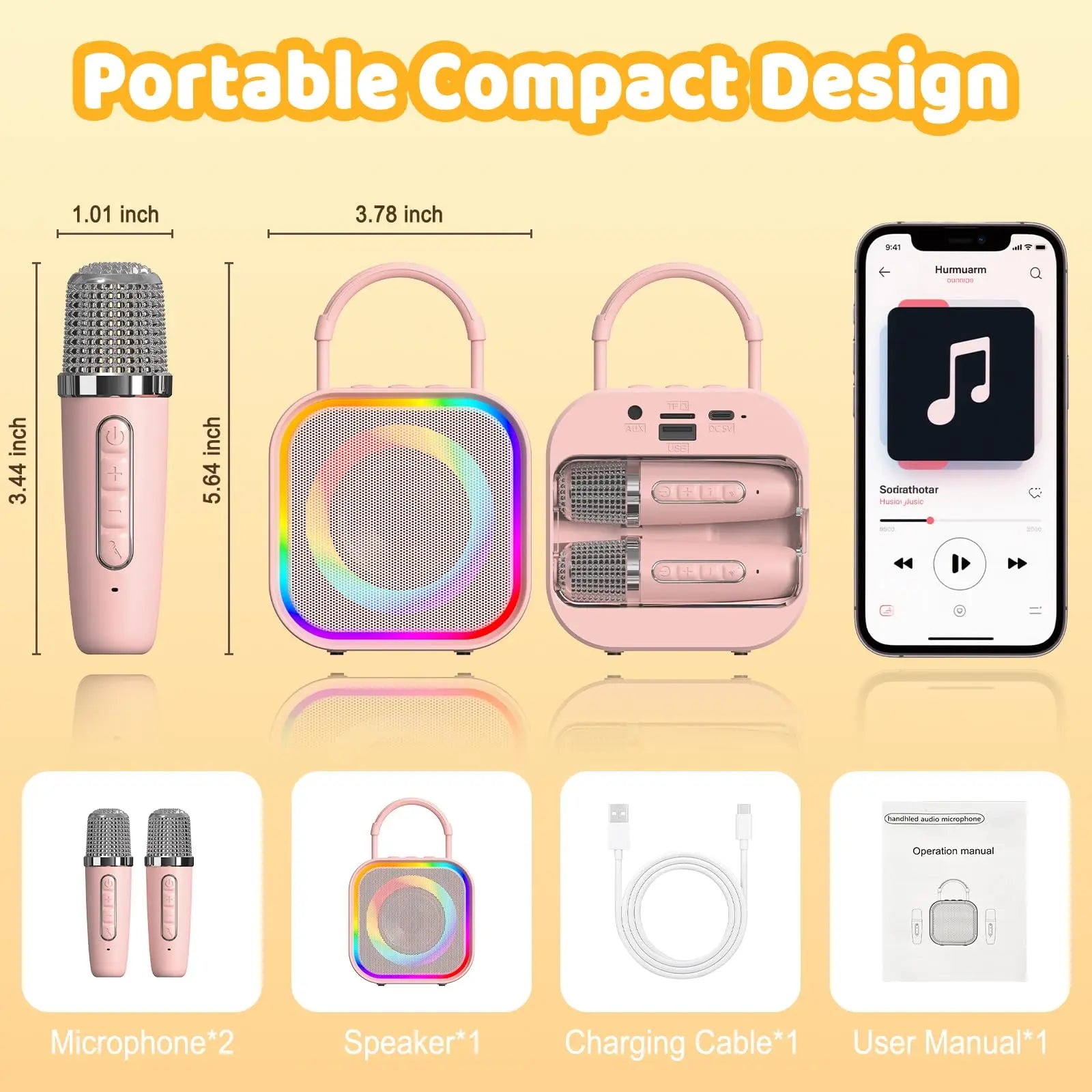 Haomuren® Mini Karaoke Machine for Kids All in One 