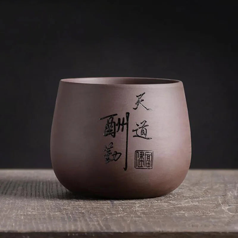 Chinese Style Purple Clay Flower Pot Home Garden Decor