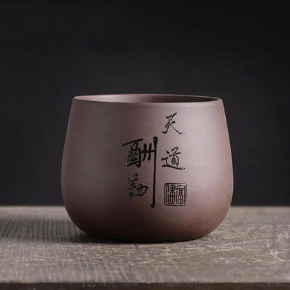 Chinese Style Purple Clay Flower Pot Home Garden Decor