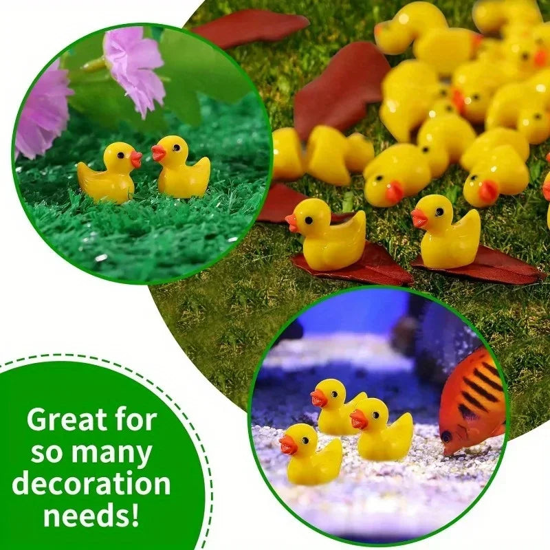 Mini Resin Ducks – Tiny Yellow Duck Figurines for DIY Crafts & Fairy Gardens