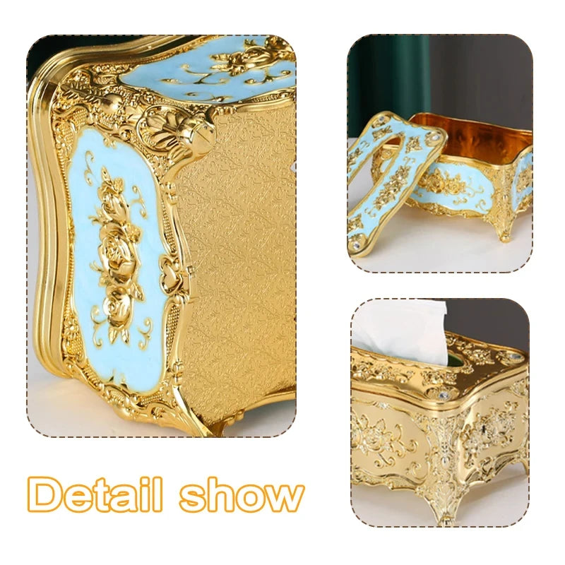 European-Style Retro Tissue Box Luxury Home Decoration