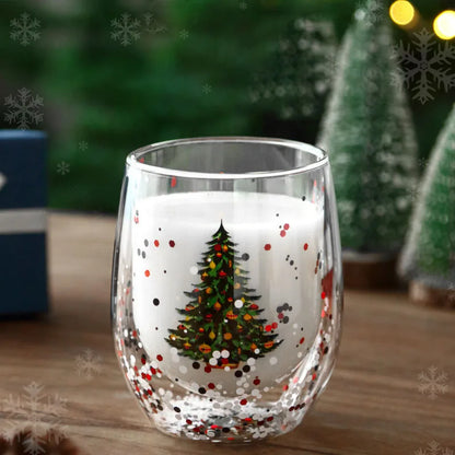 FOME ® Christmas Double-Layer Glass Cup 