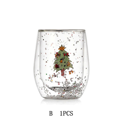 FOME ® Christmas Double-Layer Glass Cup 