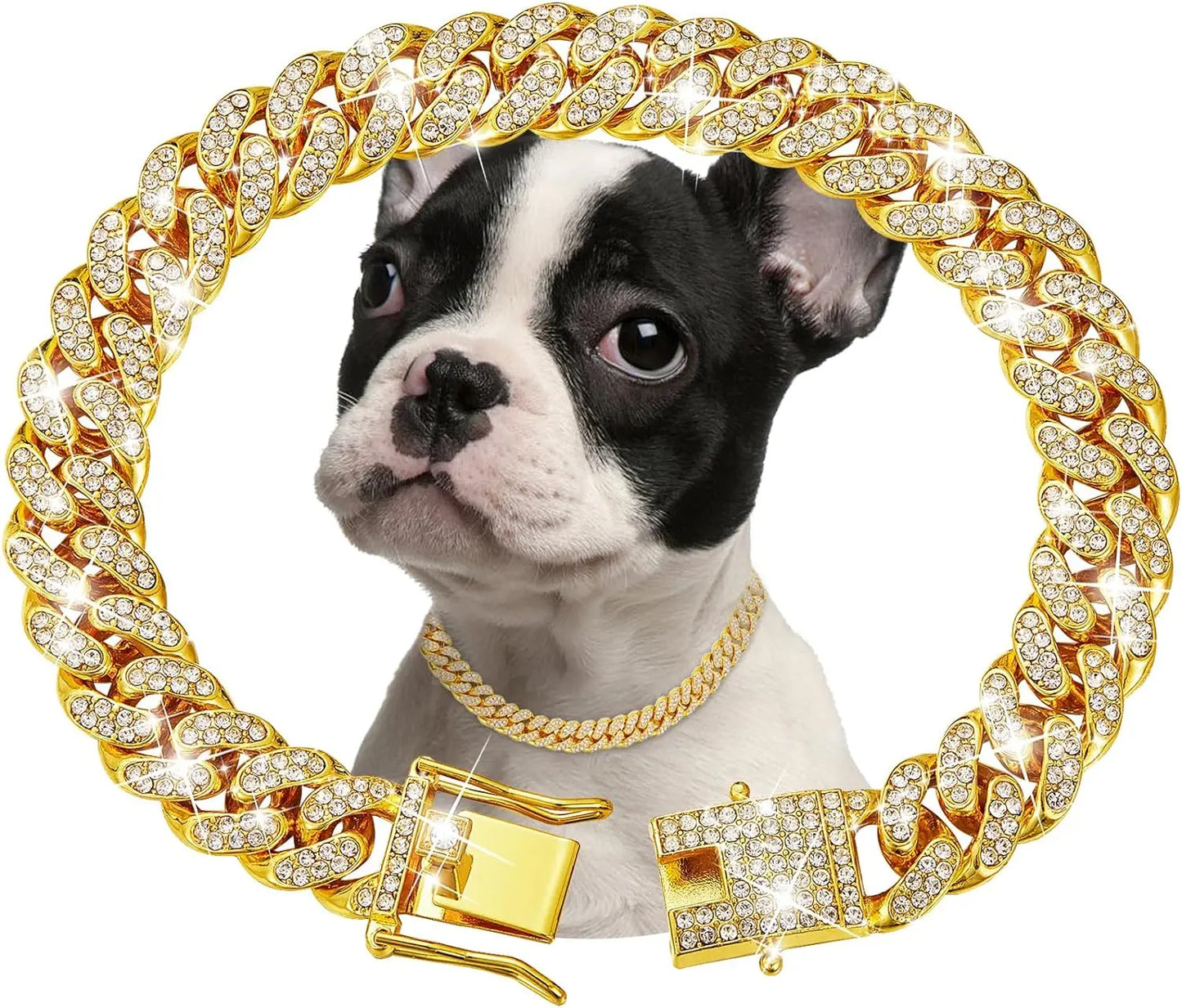 Dog Chain Collar Luxury Gold 