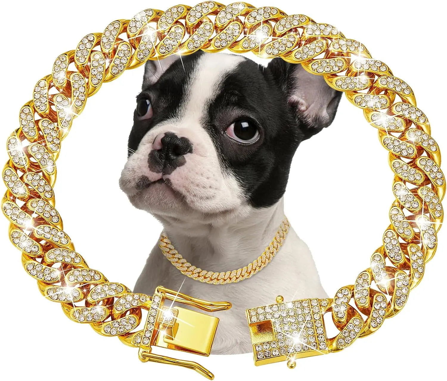 Dog Chain Collar Luxury Gold 