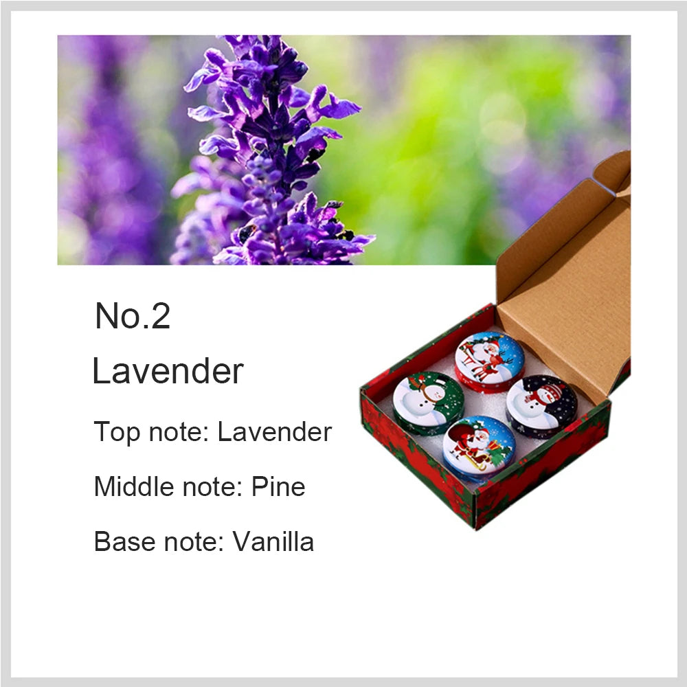 4Pcs Scented Christmas Candles Fragrance