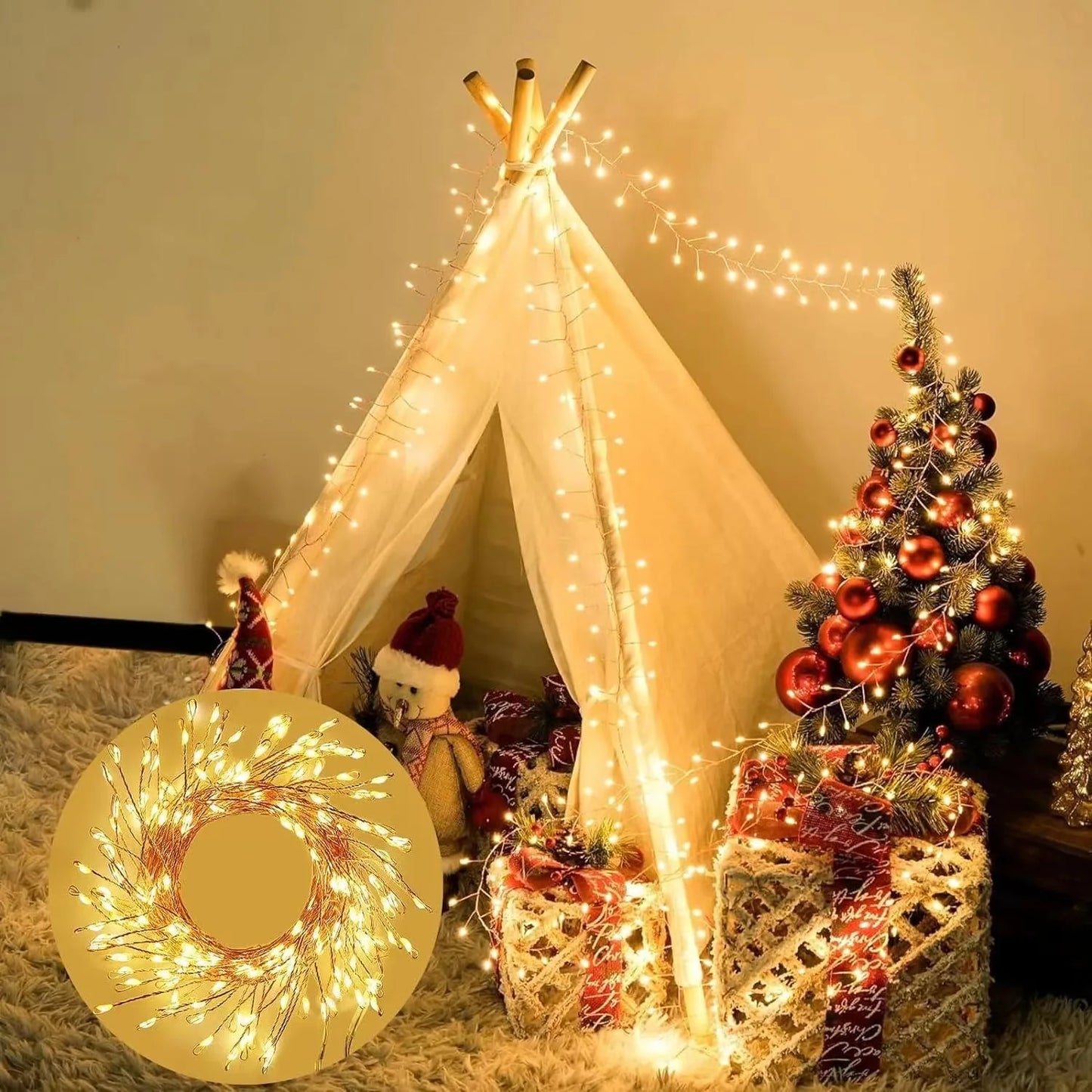3/6/9M USB Power LED Firecracker String Lights Remote Control
