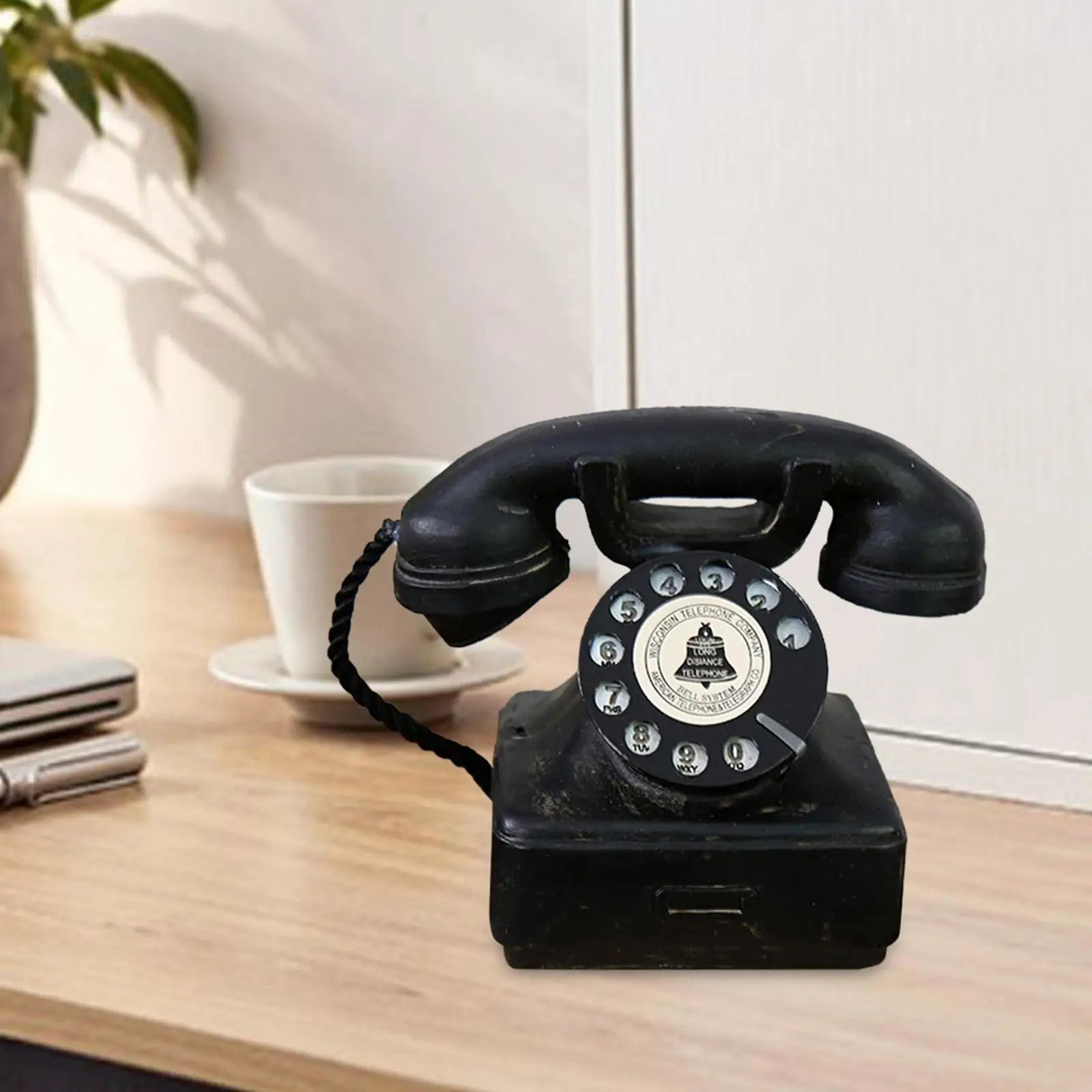 Old Fashion Retro Landline Telephone Model Classic Decorative 