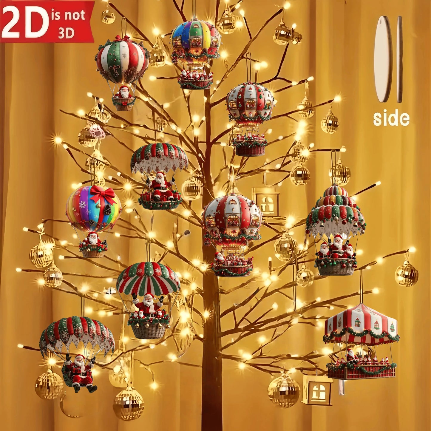10Pcs Christmas Wooden Pendant Christmas Tree Decoration