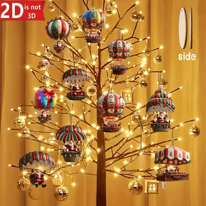 10Pcs Christmas Wooden Pendant Christmas Tree Decoration