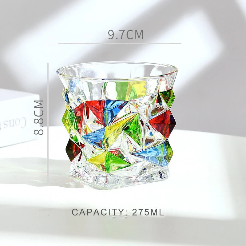 300ML Stained Crystal Glasses Aesthetic European Style 