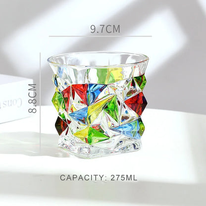 300ML Stained Crystal Glasses Aesthetic European Style 