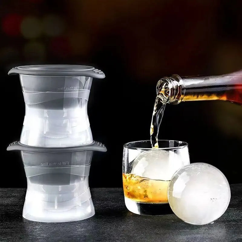 Bar Whiskey round Ice Cube Maker 2Pcs 
