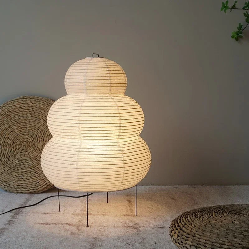 Japanese Design White Rice Paper Decorative Desk Floor Lamp