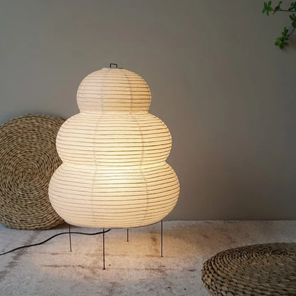 Japanese Design White Rice Paper Decorative Desk Floor Lamp