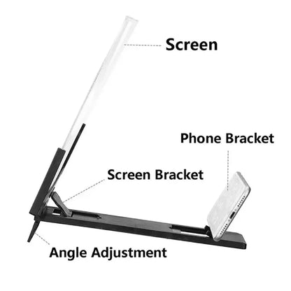 VIKEFON® 12/14In Mobile Phone Screen Amplifier 3D Magnifying Glass Stand 