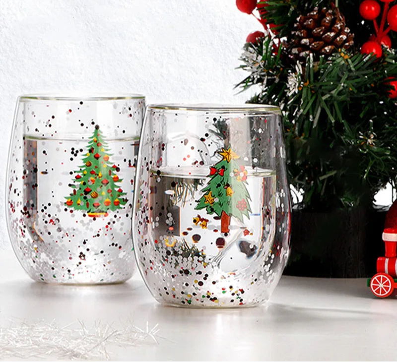 FOME ® Christmas Double-Layer Glass Cup 