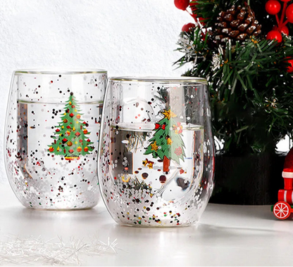 FOME ® Christmas Double-Layer Glass Cup 