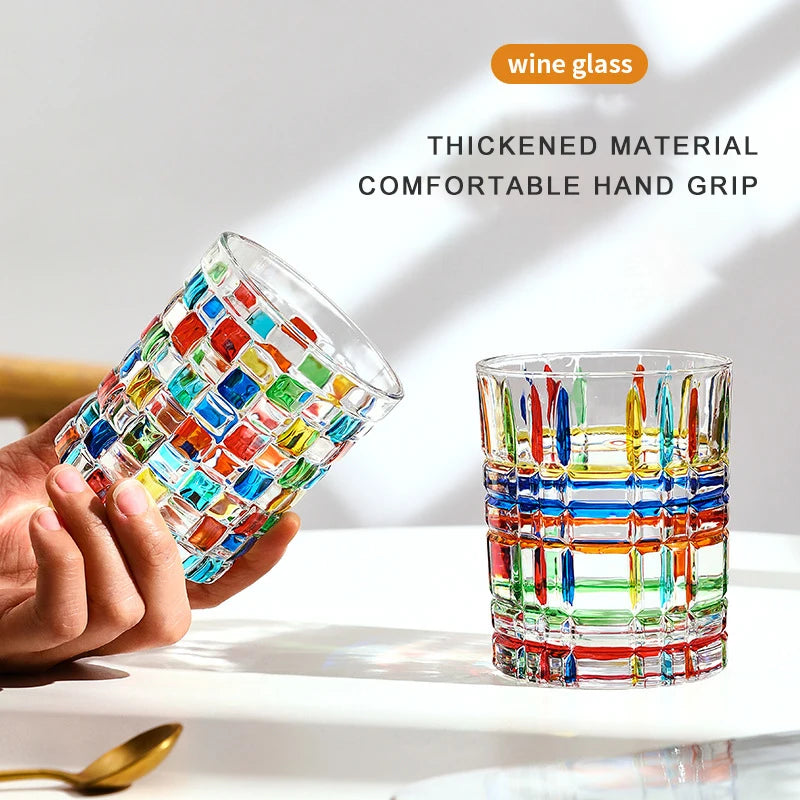 300ML Stained Crystal Glasses Aesthetic European Style 