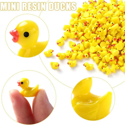 Mini Resin Ducks – Tiny Yellow Duck Figurines for DIY Crafts & Fairy Gardens