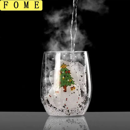FOME ® Christmas Double-Layer Glass Cup 