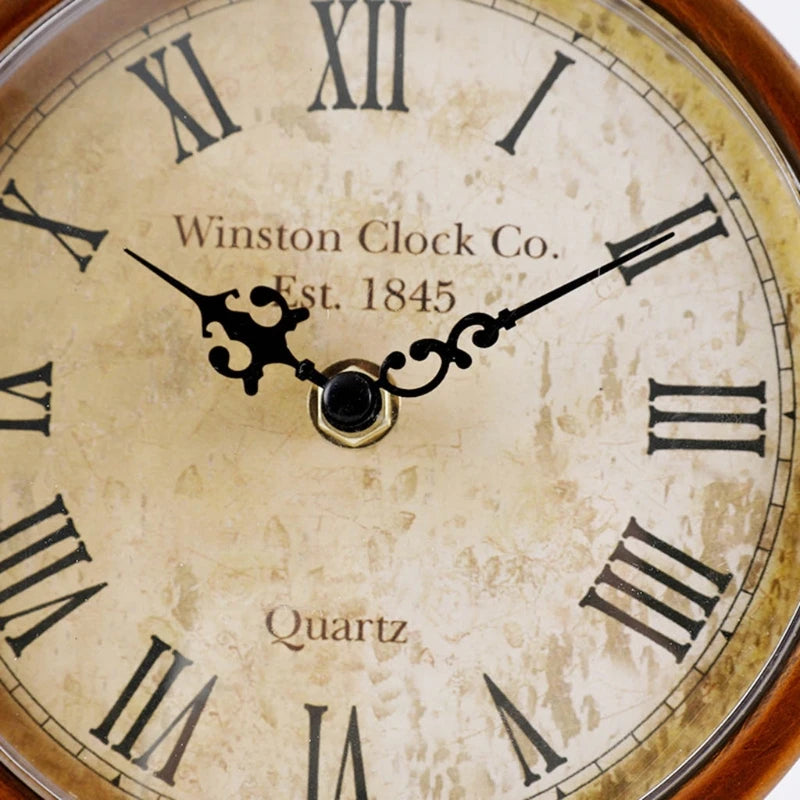 Vintage Retro Iron Ornament Battery Operated Silent Table Clock 