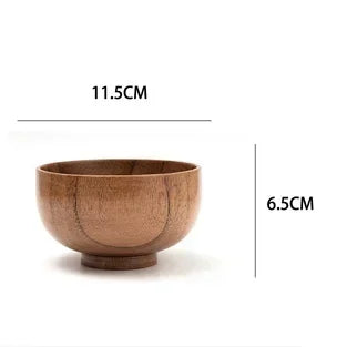 Japanese Style Wooden Soup Bowl 