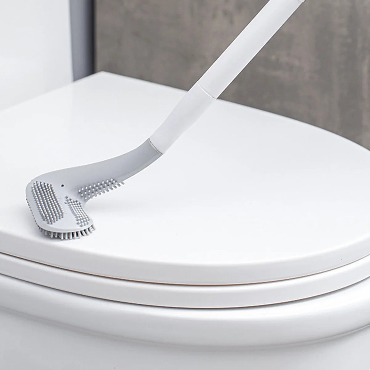 Toilet Brush Set with Base Bathroom Wall-Mounted 