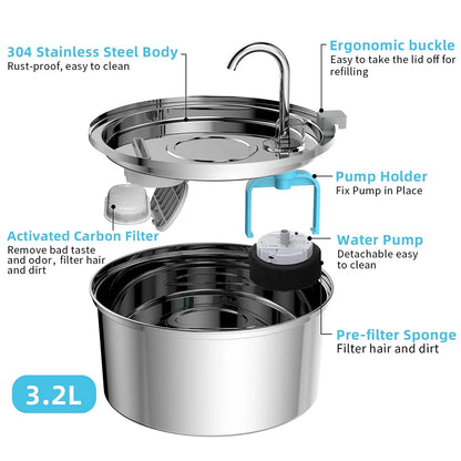 Stainless Steel Pet Water Feeder 
