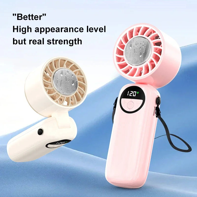 New Handheld Portable Cooling Fan 120 Speeds Adjustable Refrigeration 