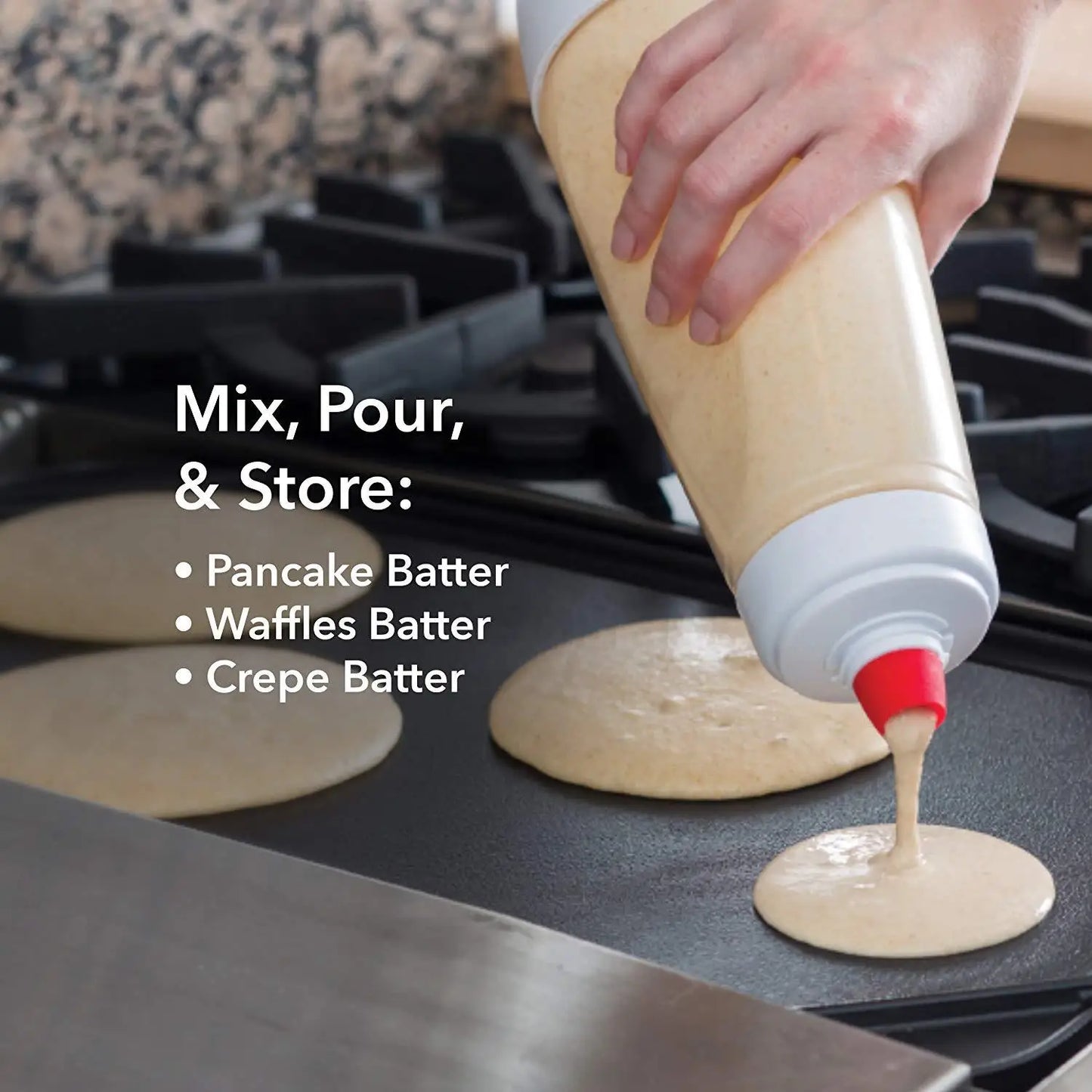 Pancake Batter Bottle Mixer with Blender Ball 