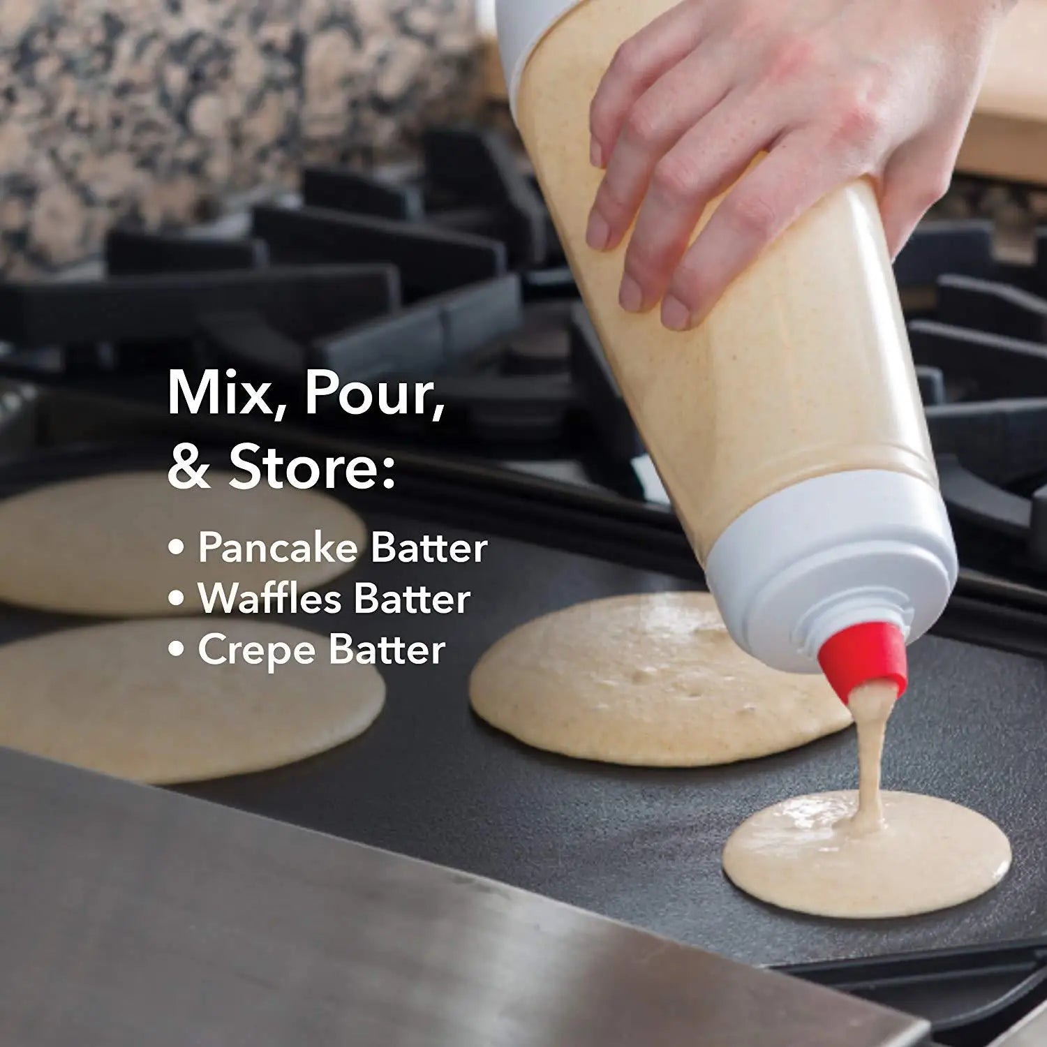 Pancake Batter Bottle Mixer with Blender Ball 