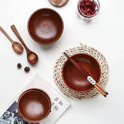 Japanese Style Wooden Soup Bowl 