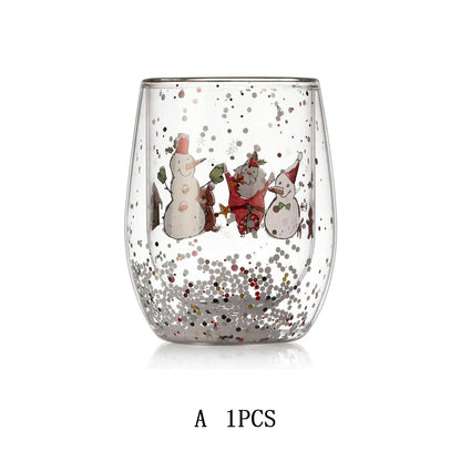 FOME ® Christmas Double-Layer Glass Cup 