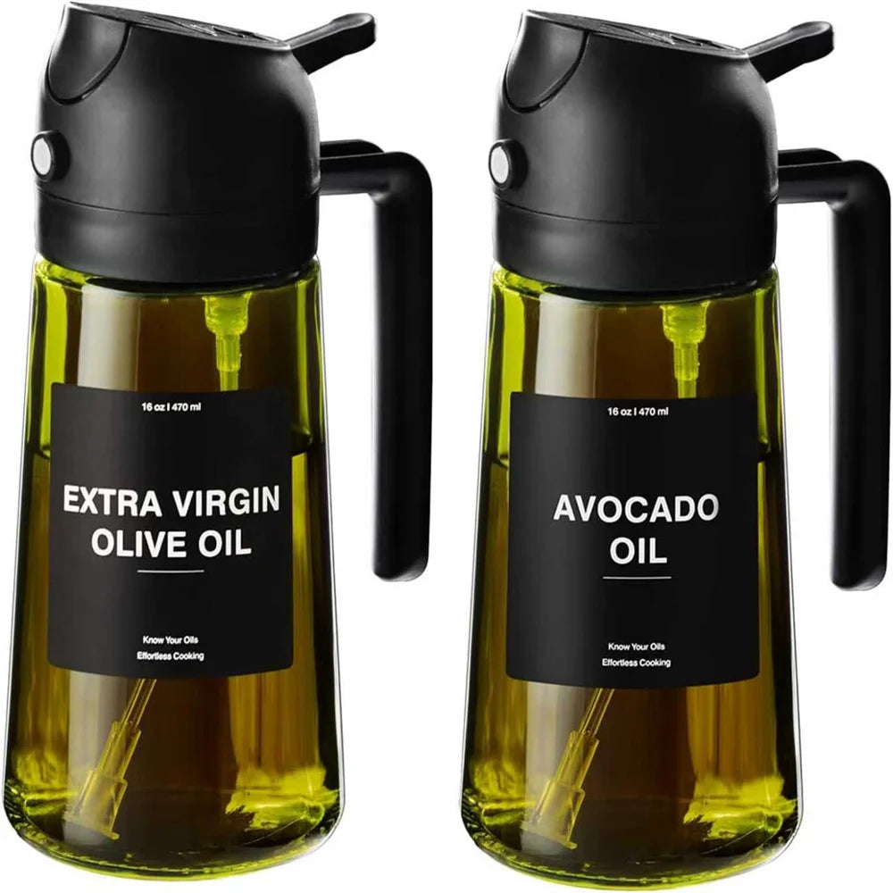 2-In-1 Olive Oil Dispenser with Stickers