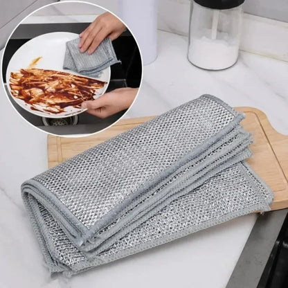 20/5Pcs Thickened Steel Wire Cleaning Cloth Kitchen Towel