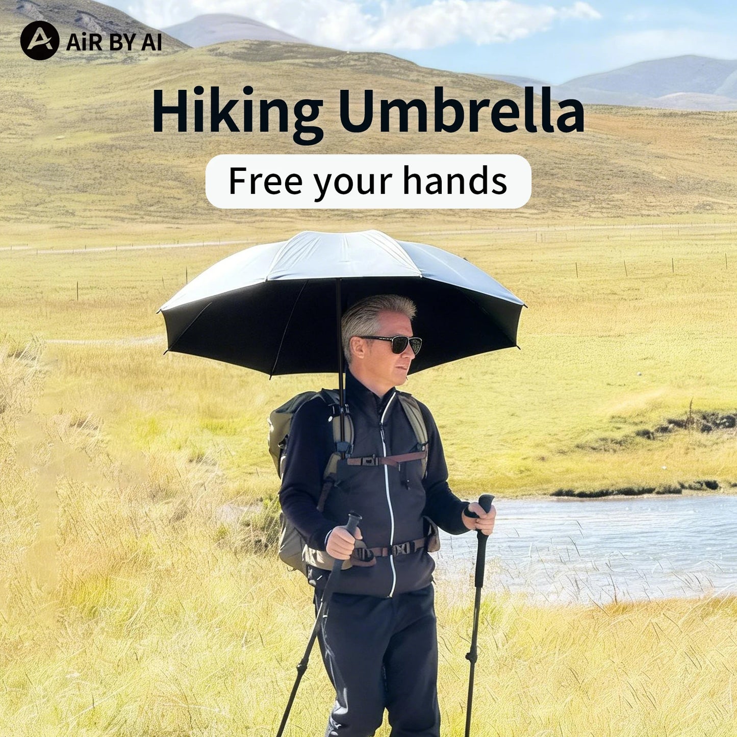 Hiking Umbrella Ultralight Outdoor with Backpack Clip – Sun & Rain Protection