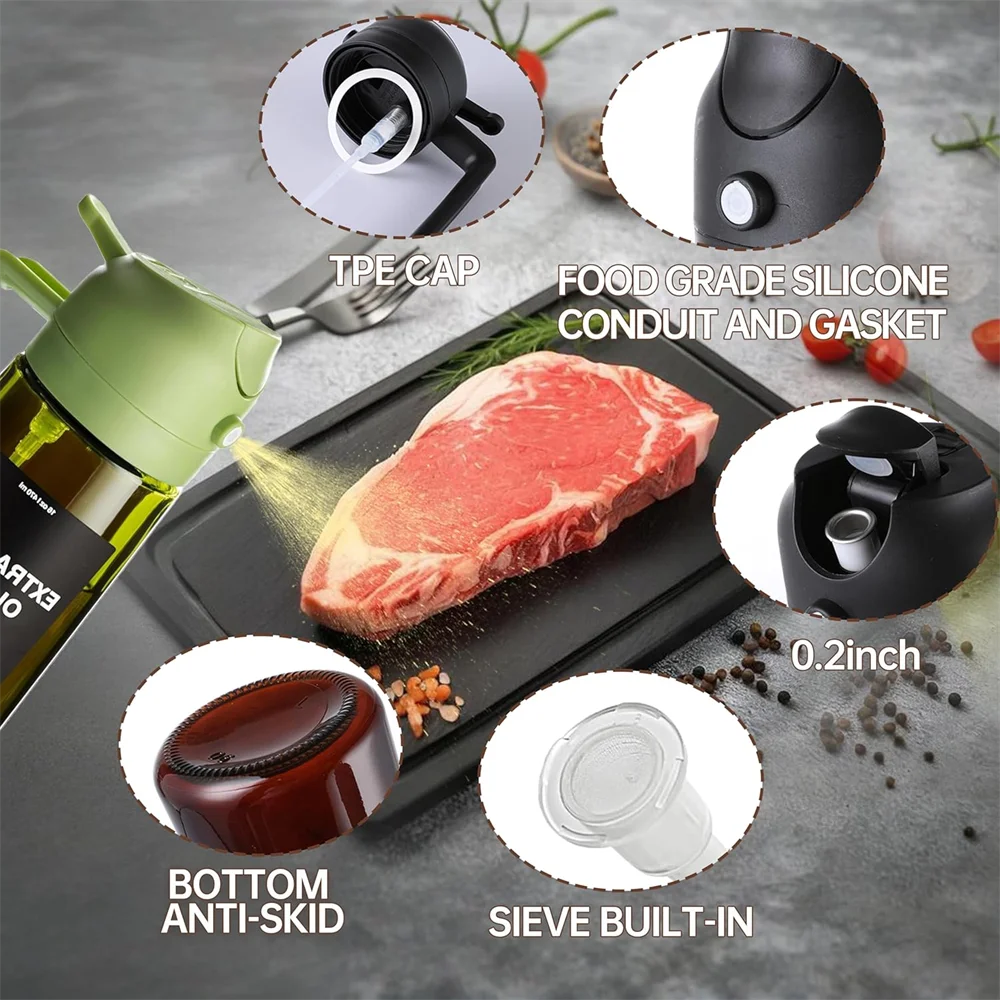 2-In-1 Olive Oil Dispenser with Stickers