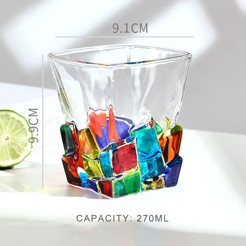 300ML Stained Crystal Glasses Aesthetic European Style 