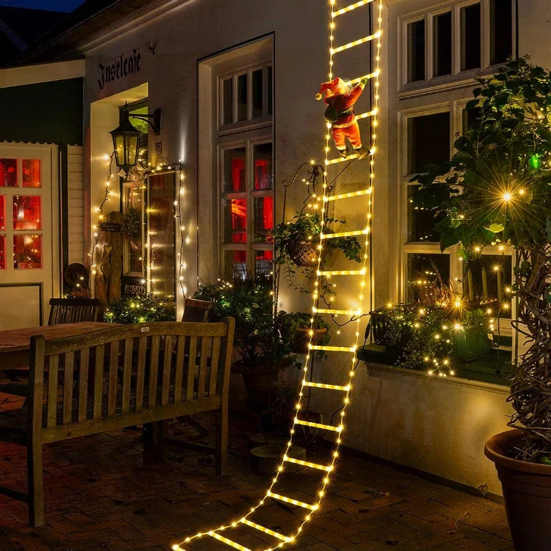 Santa Claus Climbing Ladder String Lights LED 