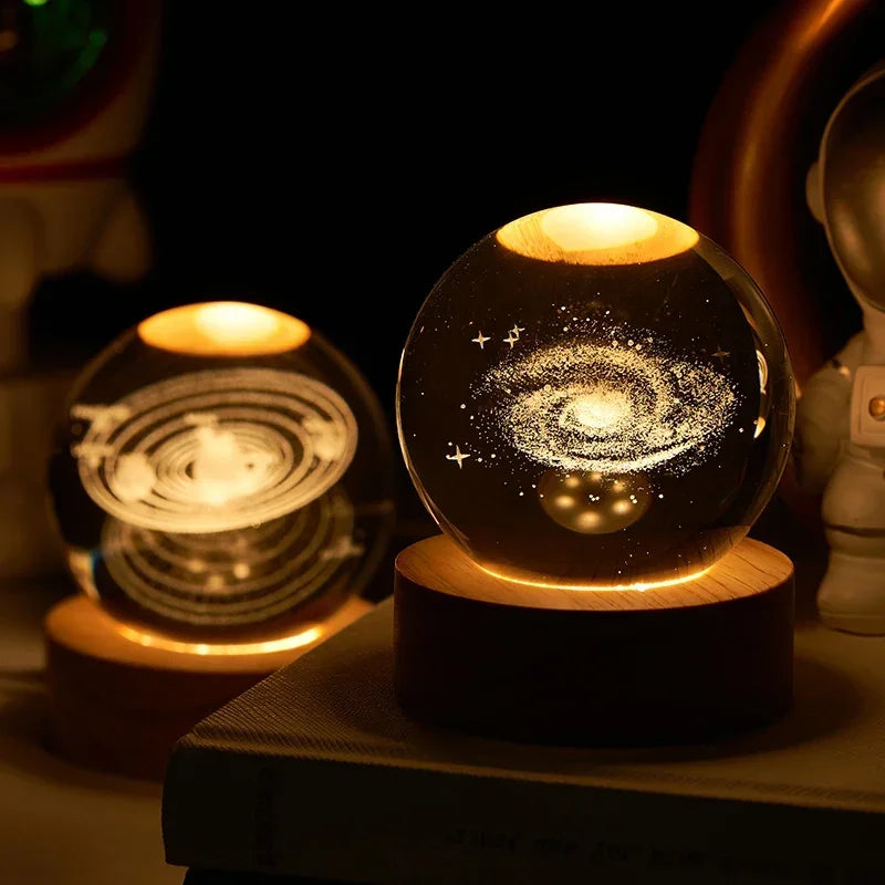 Moon Crystal Sphere Night Light 
