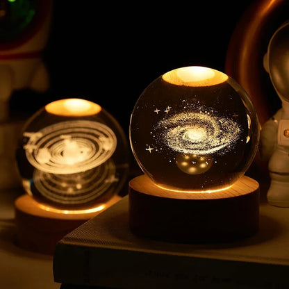 Moon Crystal Sphere Night Light 